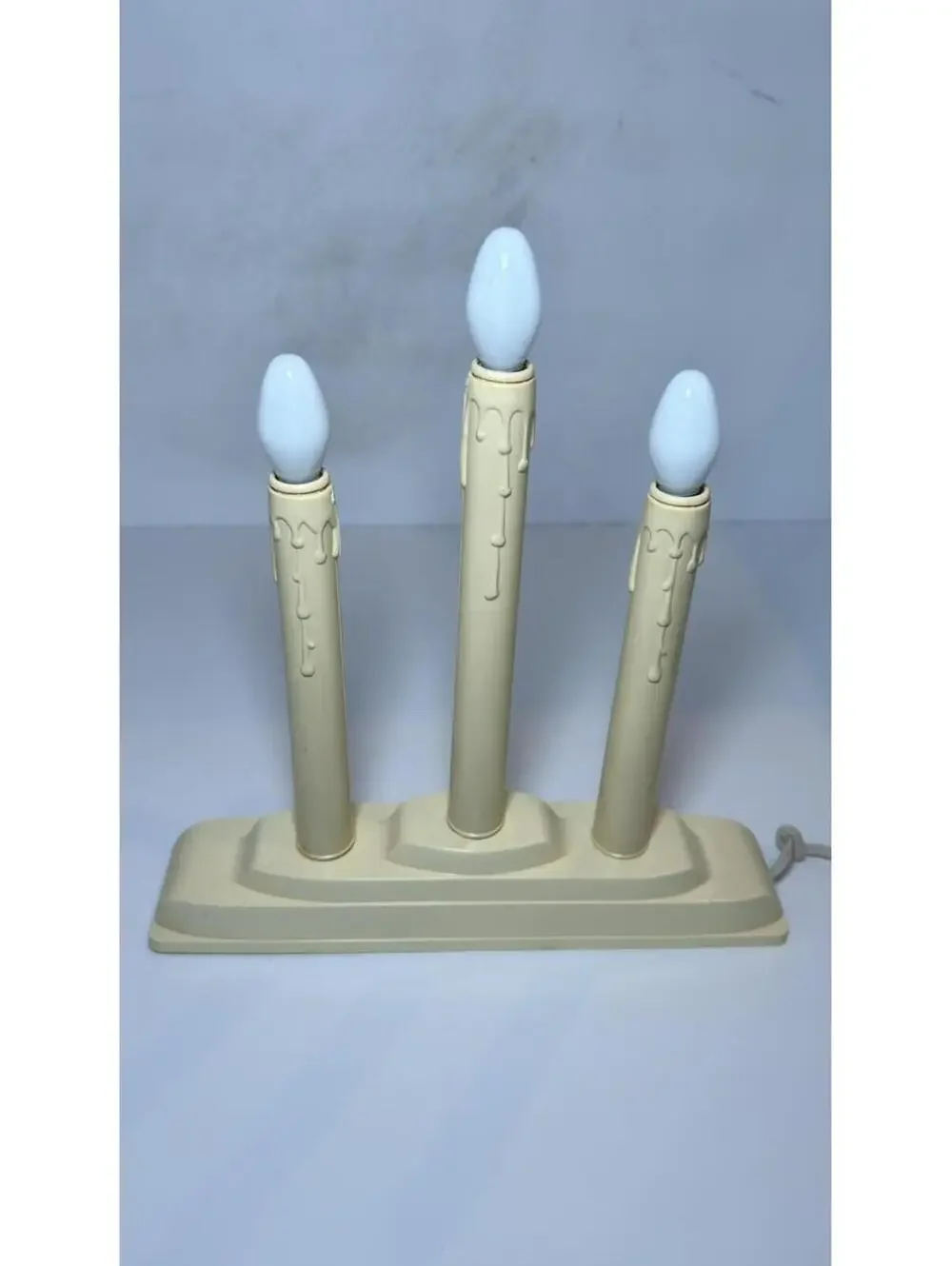Pair Of Vintage 3-Light Candolier Electric Christmas Candle Window Candle